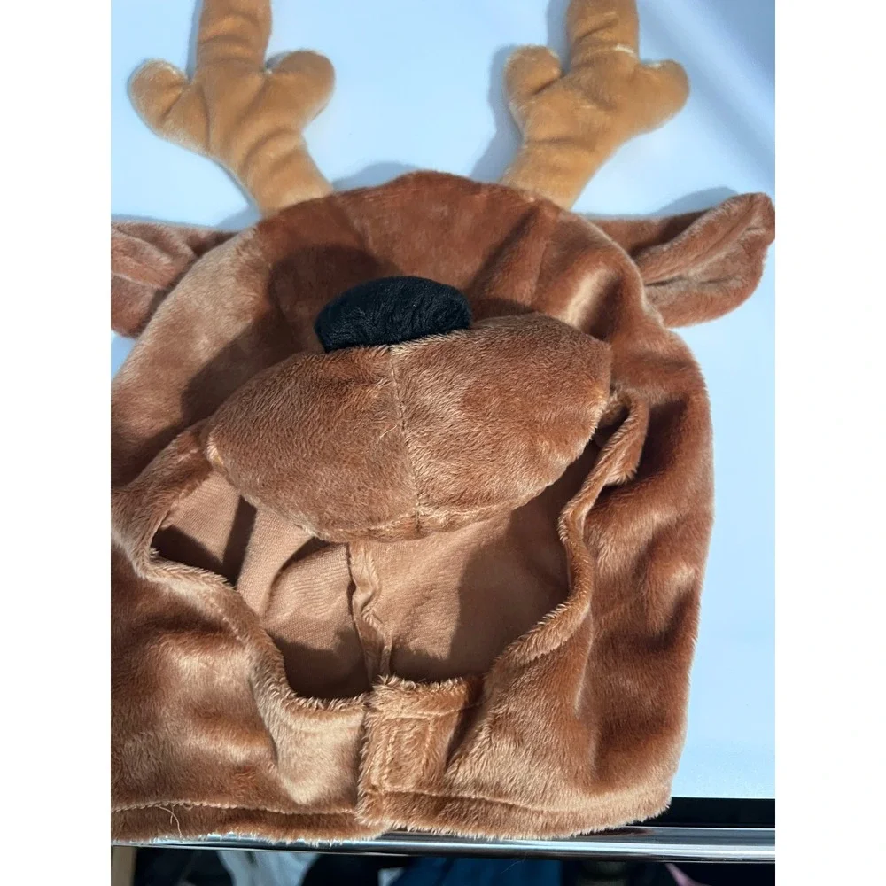 Reindeer Plush Costume Jumpsuit Hat Shoes Set Toddler 1-2 Years Brown Christmas